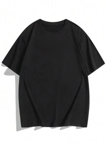 男裝大尺碼手牽手印花t恤 - 黑色 - 查看 2