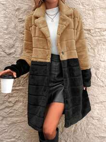 SHEIN Clasi Hai âm Cổ áo 	
Fuzzy áo - Nhiều màu - Xem 4