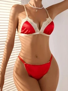 SHEIN Conjunto De Ropa Interior Femenina - Rosa - Ver 4