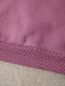 INAWLY Sudadera Con Cuello Redondo Y Patrón De Corazón - Lila Púrpura - Ver 6