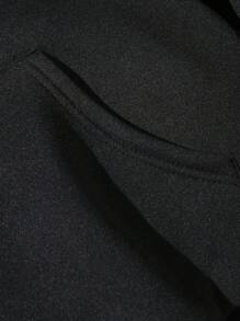 ROMWE MEN Goth Men's Hooded Sweatshirt And Sweatpants 2 Piece Set With Letter Print And Drawstring - Black - View 5