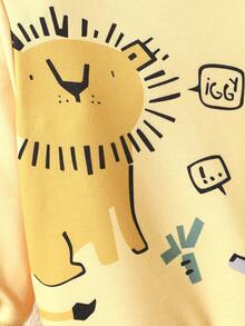 2023 Spring/autumn Baby Boys' Animal Printed Sweatshirt+jeans Set - Multicolor - View 4