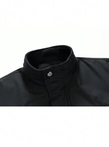 Áo khoác nam có túi nắp, lót bông, giữ ấm. - màu đen - Xem 7