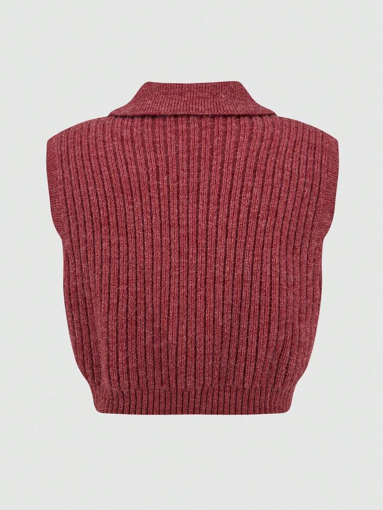 Contrast Trim Sweater Vest