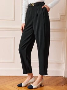 SHEIN Frenchy Women's Tapered Pants - Black - View 6