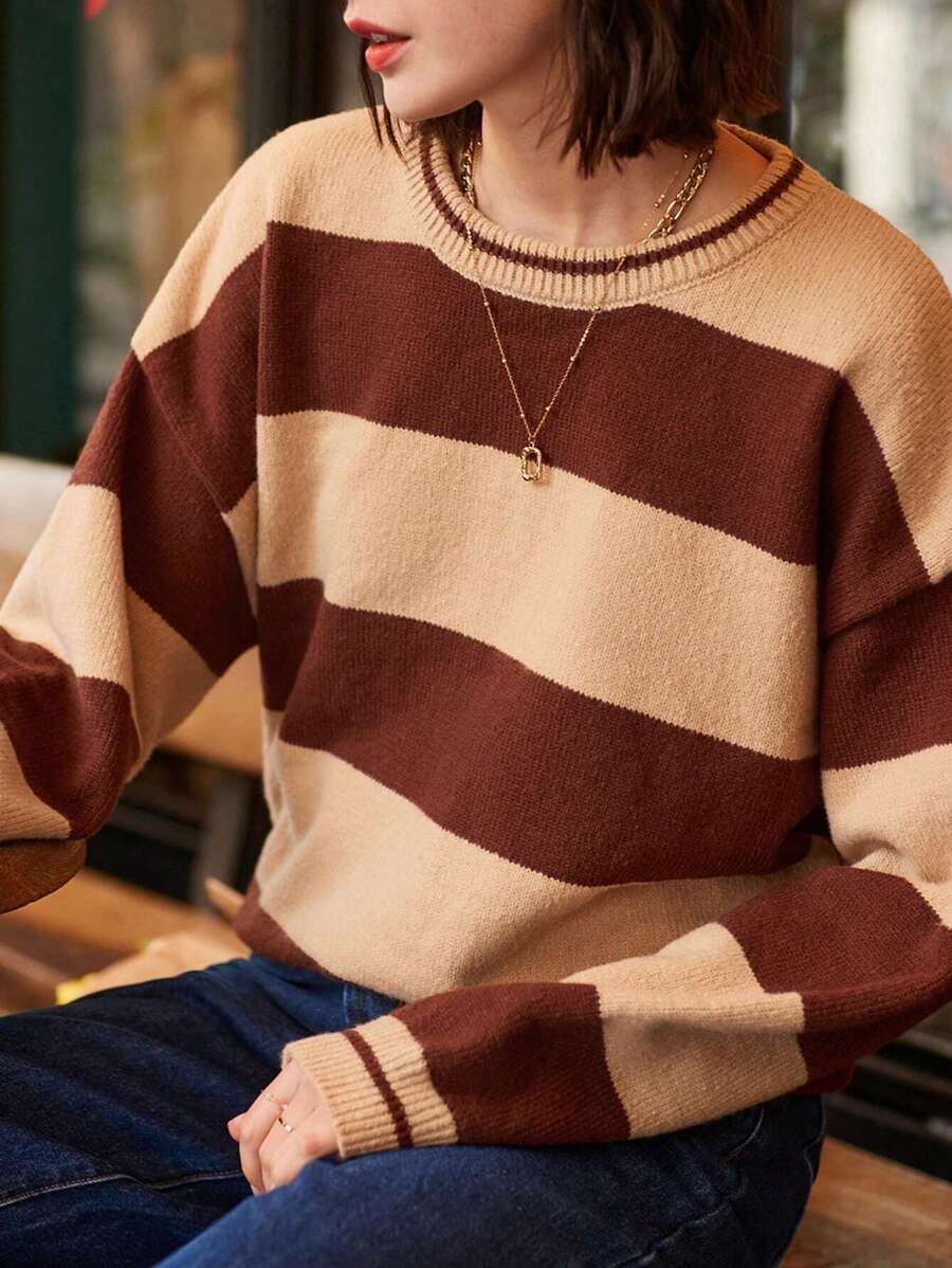 SHEIN Frenchy 女款長袖圓領毛衣套頭衫 - 彩色 - 查看 1