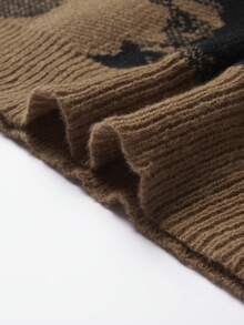 Manfinity Hypemode Loose Fit Men's Bear Pattern Round Neck Sweater - Brown - View 5