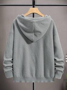 Claim Dot Men's Hooded Half-zip Sweater - Grey - View 2