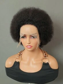 Perruque De Cheveux Humains 13x1 Dentelle Transparente En Tissu Duveteux Coiffure Afro Crépue Bouclée Humain Cheveux Pré-Plumé 100% Pour Femme devant en dentelle Perruque human hair - SNatural - Voir 3