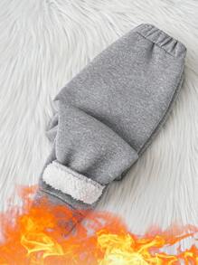 Baby Boy Button Detail Thermal Lined Sweatshirt