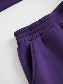 INAWLY Ensemble De Sweat-shirt À Épaules Basses Imprimé De Lettre Pour Femmes Et Pantalon De Survêtement Ample Solide