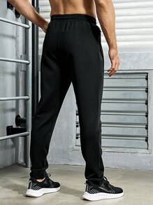 Manfinity Sport Corelite Quần thể thao nam thiết kế dây rút có in chữ Boyfriend Style - màu đen - Xem 2