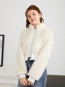 Teen Girl Zip Up Teddy Jacket