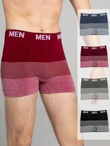 Men's 4pcs/set Letter Printed Boxer Briefs - Multicolor - View 7