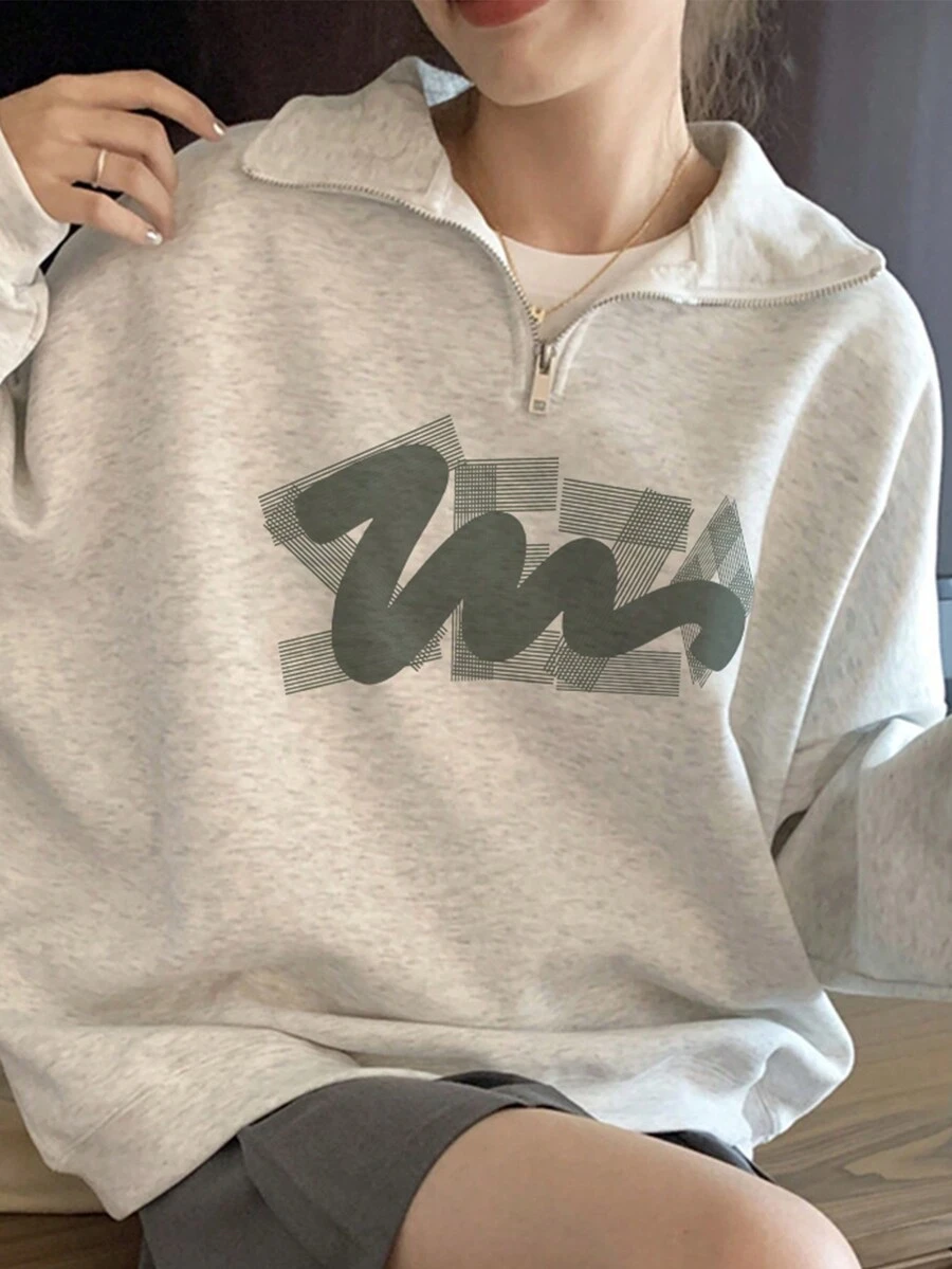 Women's Casual Sweatshirt With Printed Pattern