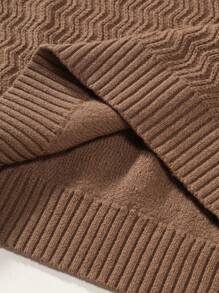 Manfinity Homme 男士針織毛衣帶波浪狀的質感紋理 - 咖啡棕 - 查看 6