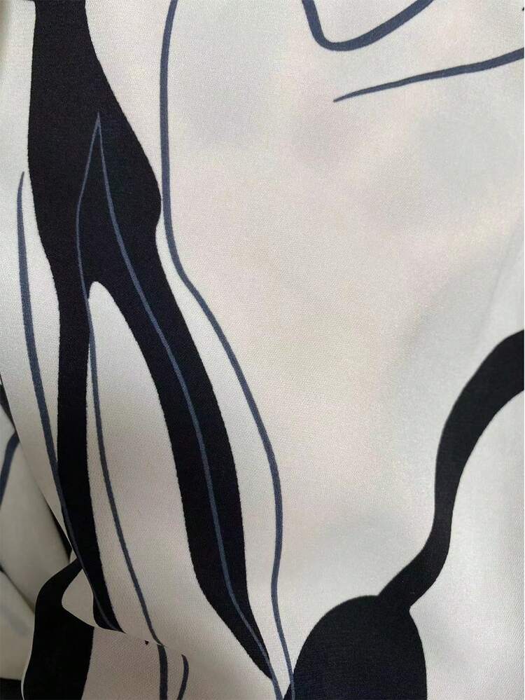 Women's Printed Notch Neckline Shirt