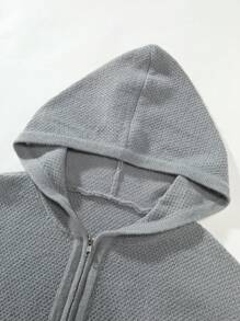 Claim Dot Men's Hooded Half-zip Sweater - Grey - View 4