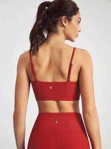 柔軟的成狀造型新年運動內衣,繡花扣紐,適用於輕度運動 - 紅色 - 查看 2