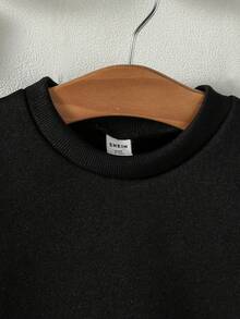 Em bé Con trai Hoạt hình Và In Khẩu hiệu Áo nỉ - màu đen - Xem 5