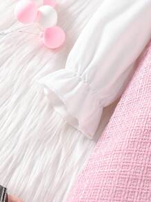 Elladie kids Baby Girls' Elegant Color Block Bowknot Decor Dress