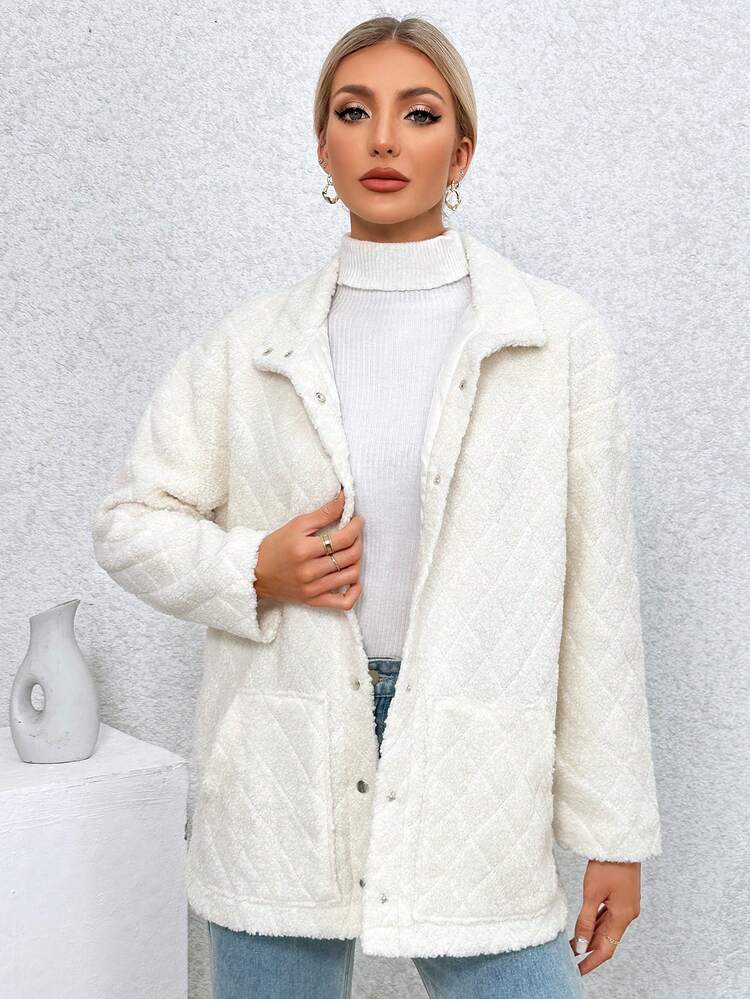 Women's Fluffy Front Button Coat