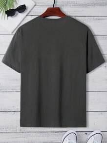 Men's Sentence Printed T-shirt - Dark Grey - View 2