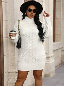 Calvaya 加大尺碼的毛衣裙 - 白色 - 查看 1