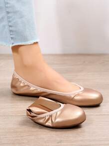 Foldable Dancing Shoes - Rose Gold - View 1