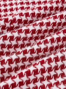 SHEIN MOD Houndstooth Print Knot Front Tube Dress - Multicolor - View 3