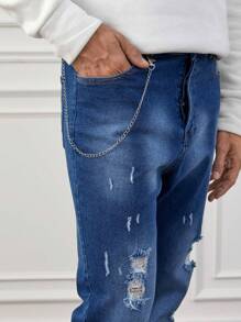 RueChic Ripped Jeans For Men - Blue - View 6