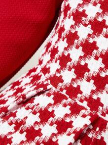 SHEIN 女孩寶寶過年必備千鳥格無袖洋裝搭配針織長袖上衣