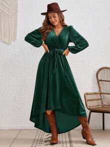 SHEIN VCAY 女士連身裙 - 墨綠色 - 查看 1