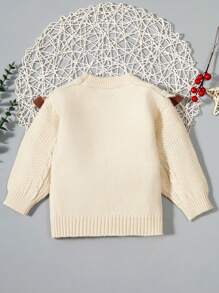 Baby Girl Cherry Pattern Ruffle Trim Sweater