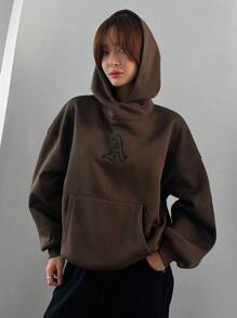 Dazy-Less Damen Hoodie mit Buchstaben-Stickerei, Herbst Damen Kleidung Sweatshirt