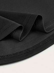 Manfinity Fitness 男士字母杠铃图案运动上衣 - 黑色 - 查看 3