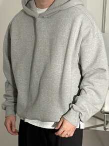 DAZY Men's Solid Color Casual Hoodie,Fall Clothes - Light Grey - View 3