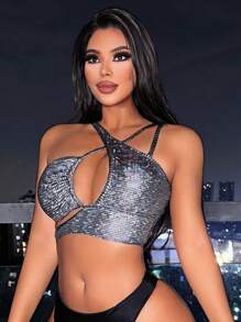 Swim SXY 夏季女士精致、华丽、性感镂空比基尼上衣 - 彩色 - 查看 4