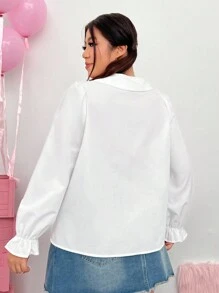 SHEIN MOD 女性大尺碼襯衫 - 白色 - 查看 3