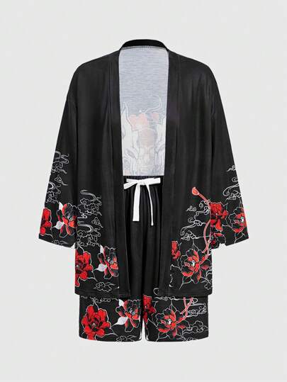 J-Fashion Conjunto De Pijama De Estilo Japonés Con Estampado Para Mujer