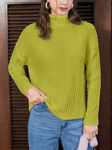 SHEIN EZwear 女式毛衣 - 青檸色 - 查看 3