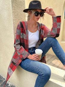 Mulvari 格子圖案連帽外套 - 紅色 - 查看 3