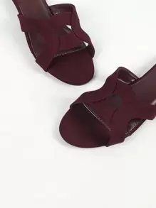 Women's Flat Hollow-Out Wine Red Slippers