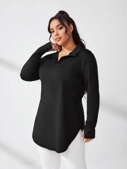 Easithlete 大码长款运动长袖运动衫