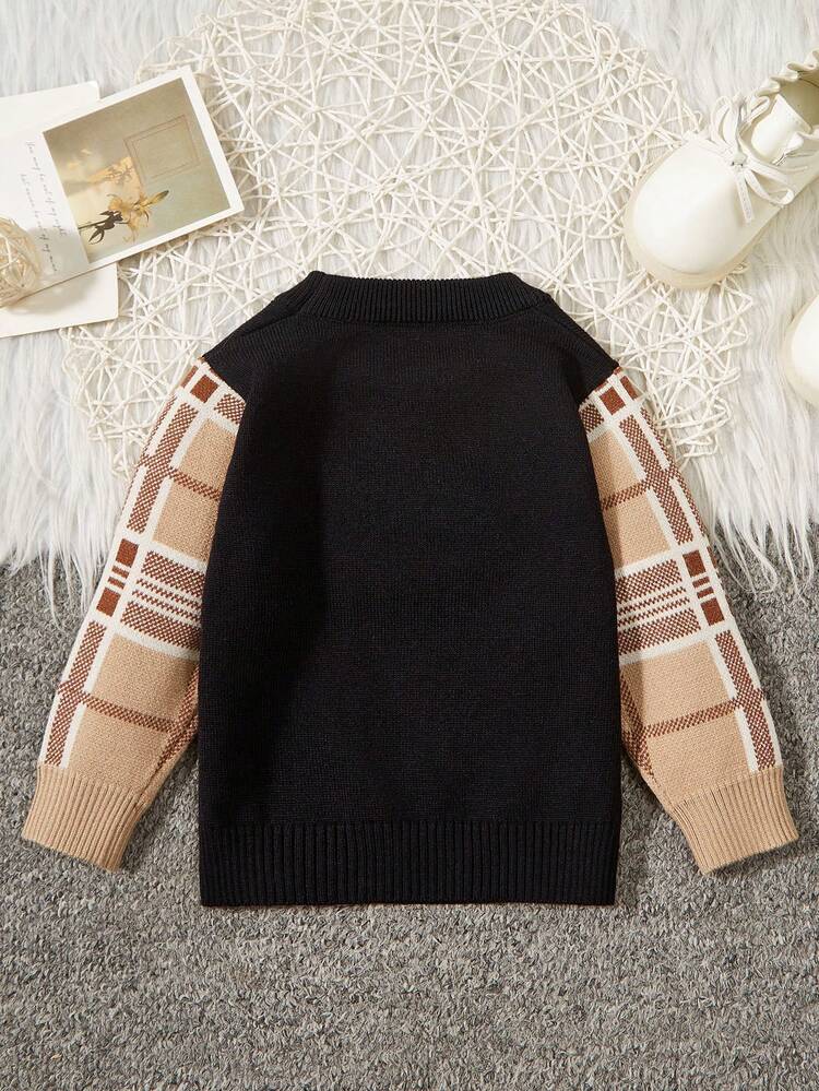 Baby Boy Bear & Letter Pattern Sweater