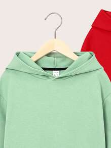 Tween Boy 2pcs Solid Thermal Lined Sweatshirt - Multicolor - View 4