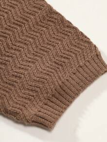 Manfinity Homme 男士針織毛衣帶波浪狀的質感紋理 - 咖啡棕 - 查看 4