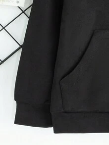 1 áo nỉ nhung in chữ cho bé trai - màu đen - Xem 3