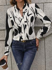 Chiquease 女性圖案缺口領口襯衫 - 彩色 - 查看 3