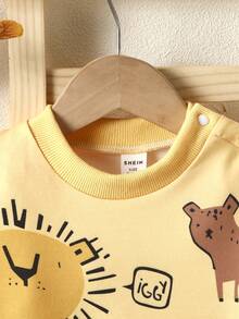 2023 Spring/autumn Baby Boys' Animal Printed Sweatshirt+jeans Set - Multicolor - View 3